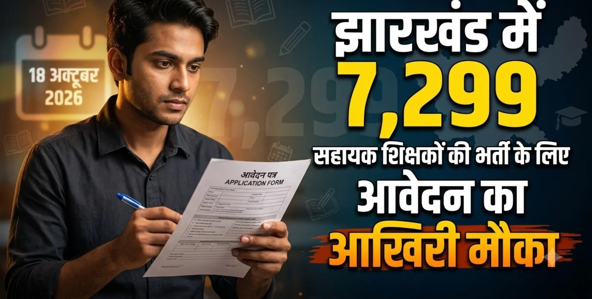 झारखंड शिक्षक भर्ती 2026: 7,299 सहायक शिक्षक पदों के लिए आवेदन की अंतिम तिथि आज