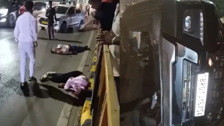 Injured devotees receiving medical attention after Scorpio collision on Patna's Atal Path
