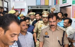 Police investigating crime scene of journalist Naseem's murder in Hapur