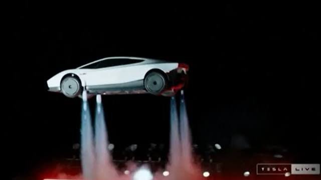 Tesla Roadster flying car concept with SpaceX technology