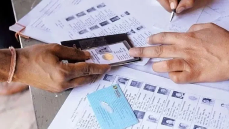 Uttar Pradesh Election Commission official issuing warning on false Form-7 declarations